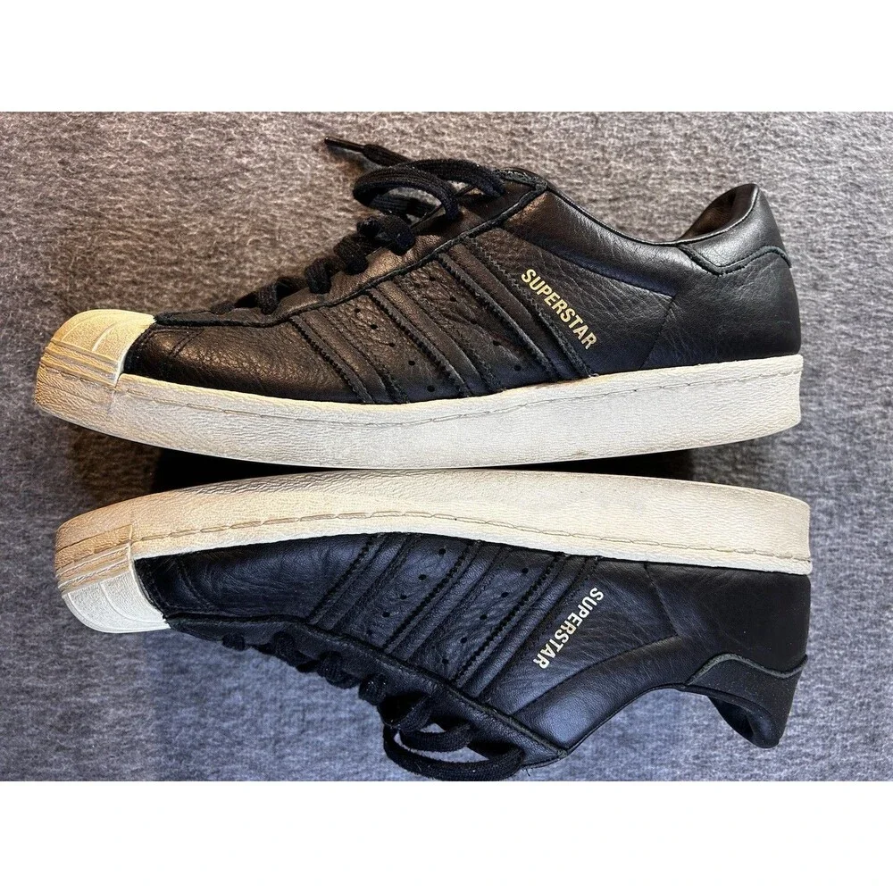 RARE 2017 VTG Adidas Originals Superstar 80s Core Black Red Green Stripes Sz 13
